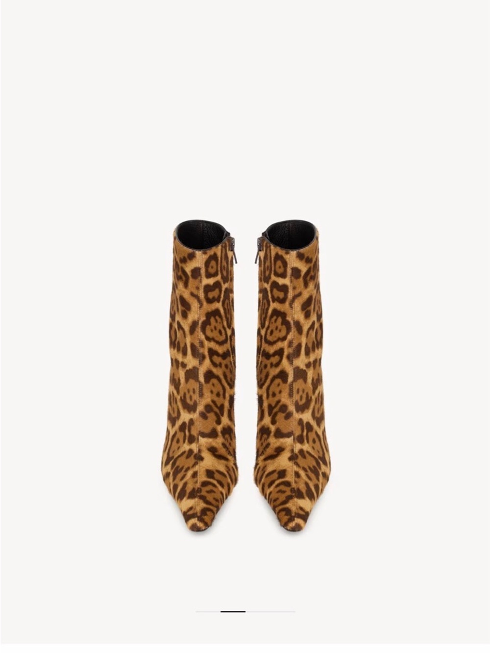 Saint Laurent Ashley Bootie - Leopard Print Pointed Toe Ankle Boots - Picture 2 of 9